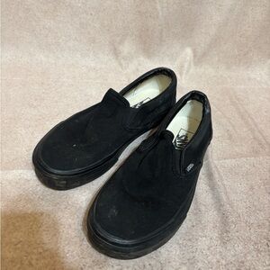 Vans Classic Slip-On Black Canvas Sneakers Women’s Size 8 Skate Shoes